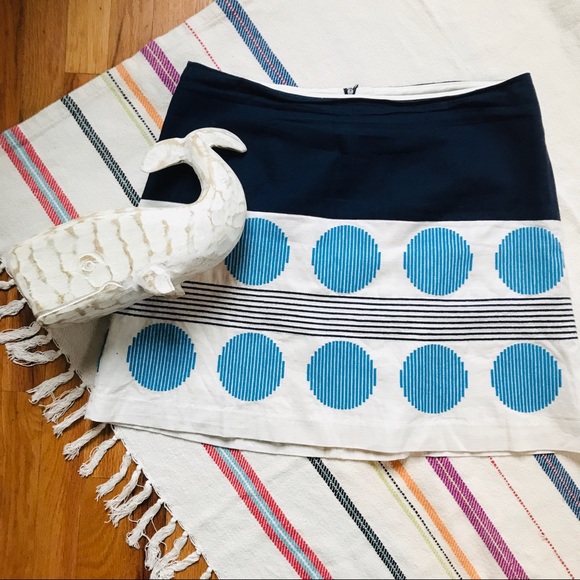 Boden Dresses & Skirts - Boden Blue & White Circles and Stripes Skirt